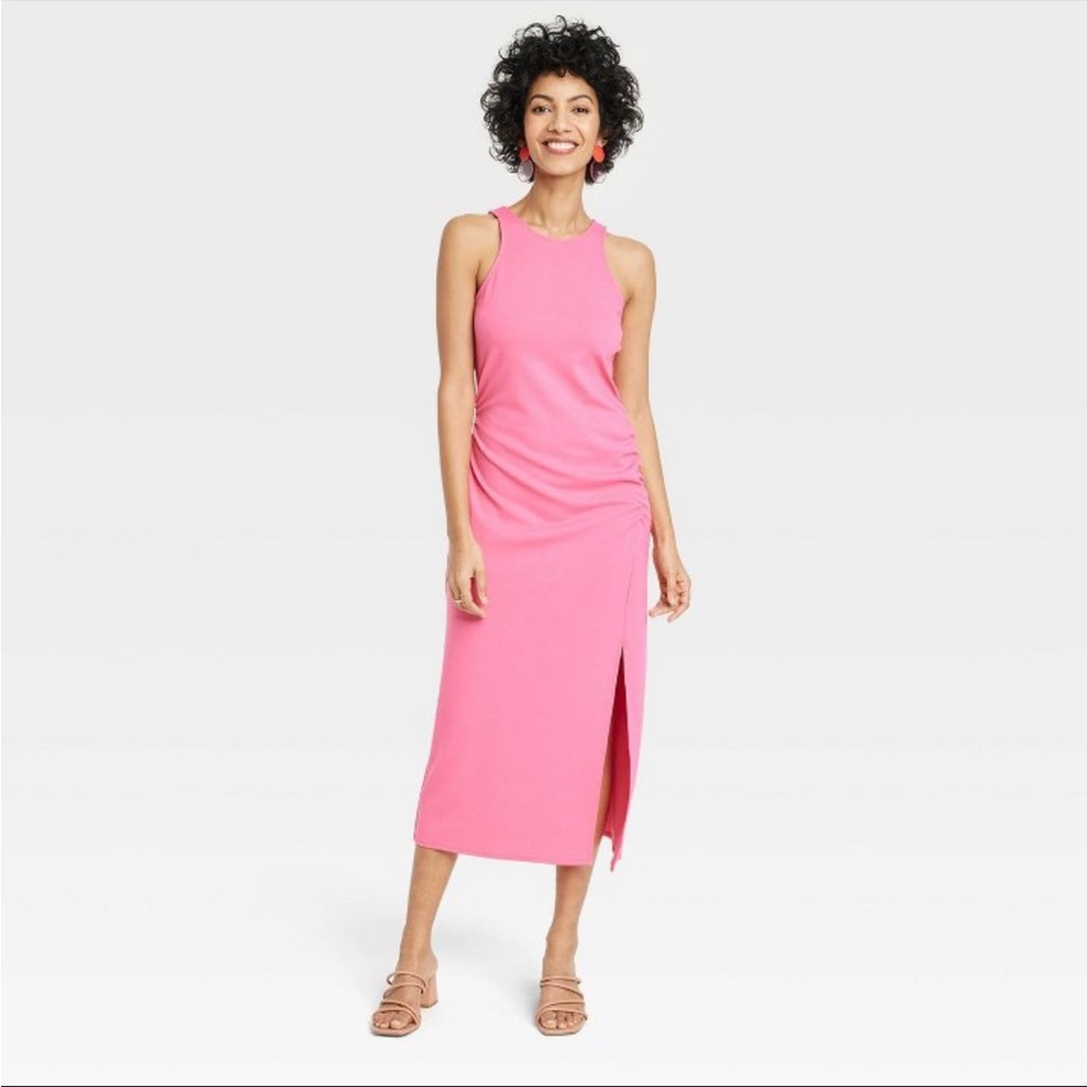 Sleeveless Ruched Ponte Dress